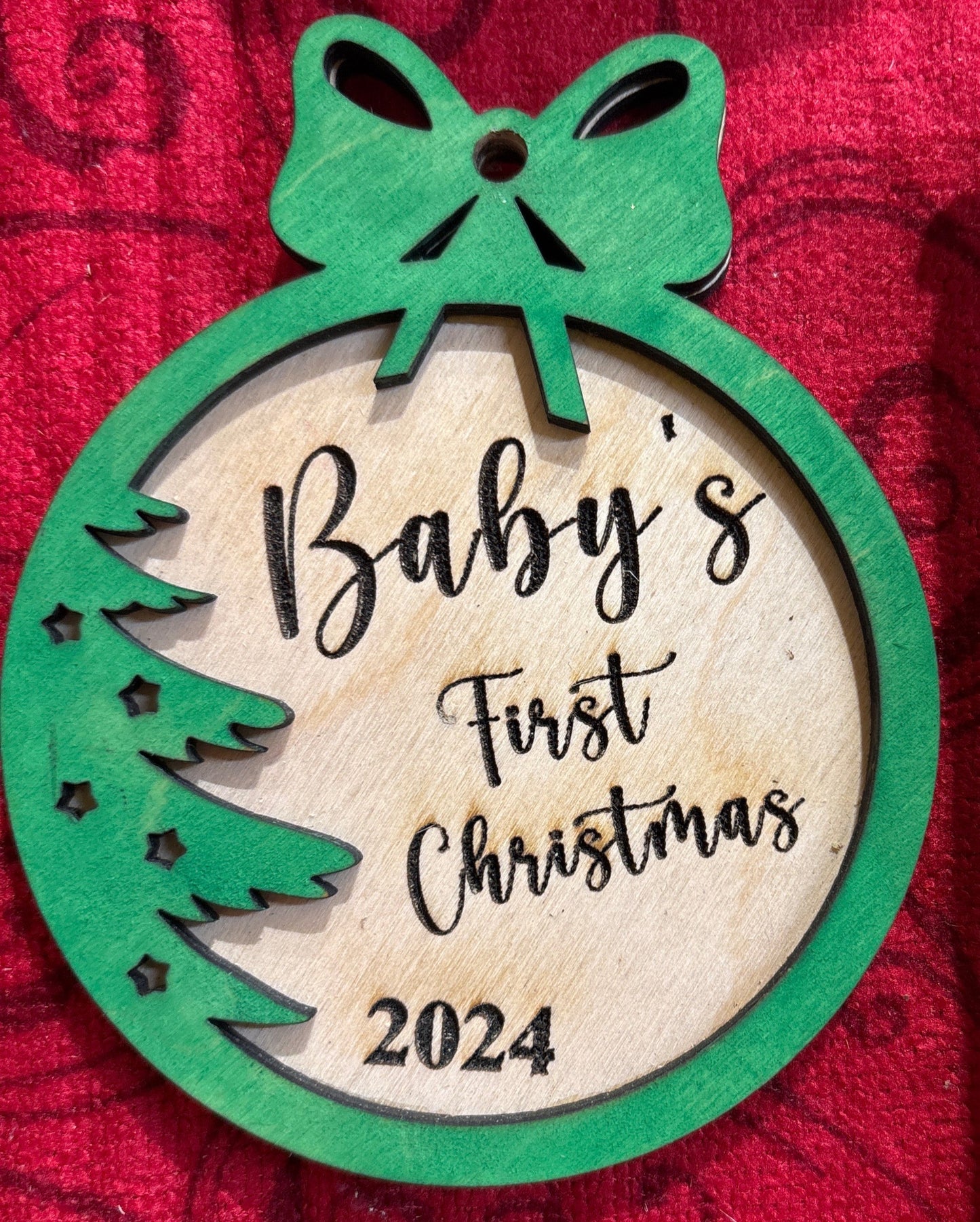Green Tree Baby’s first Christmas ornament