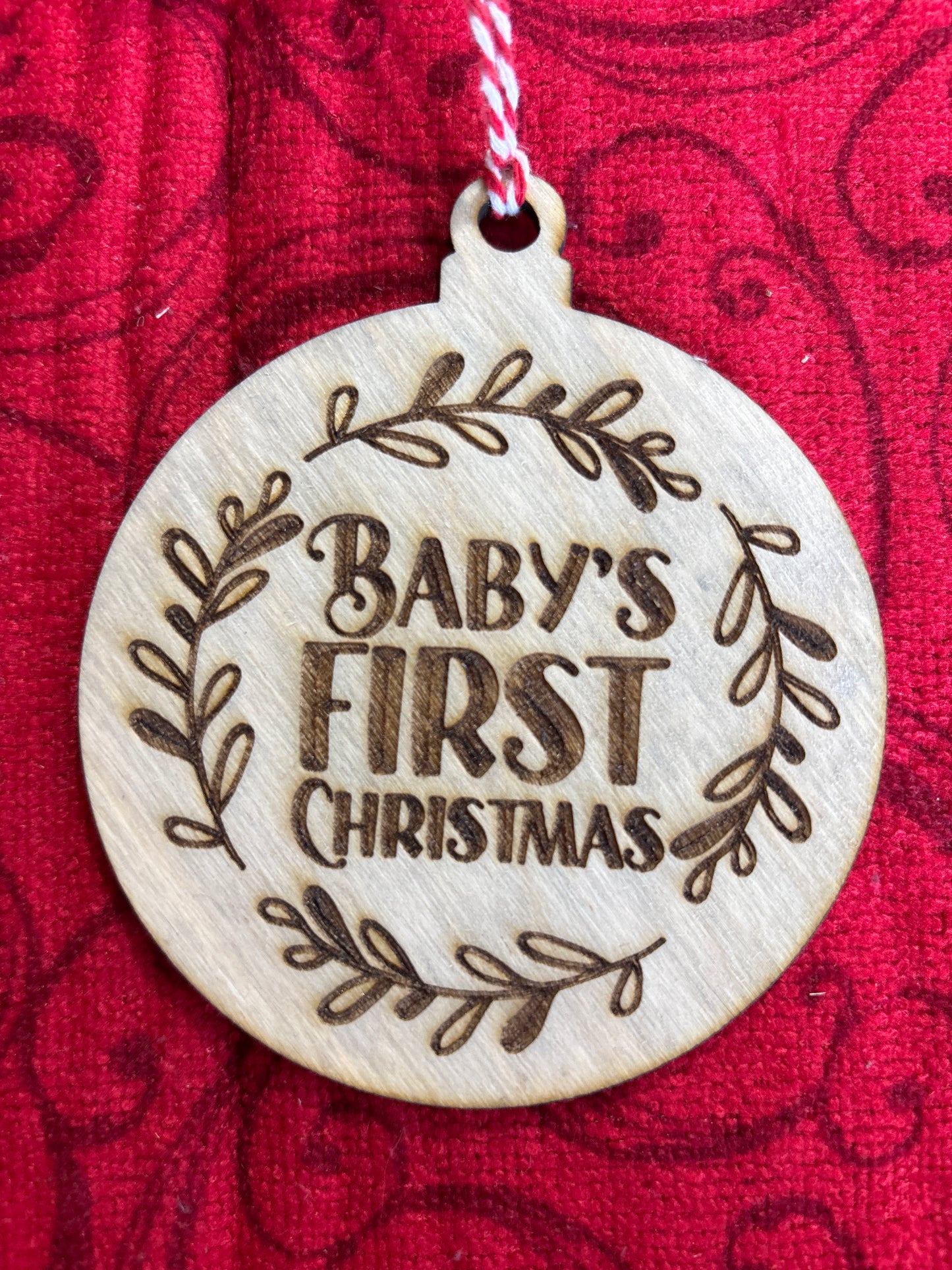 Baby’s First Christmas with leaves